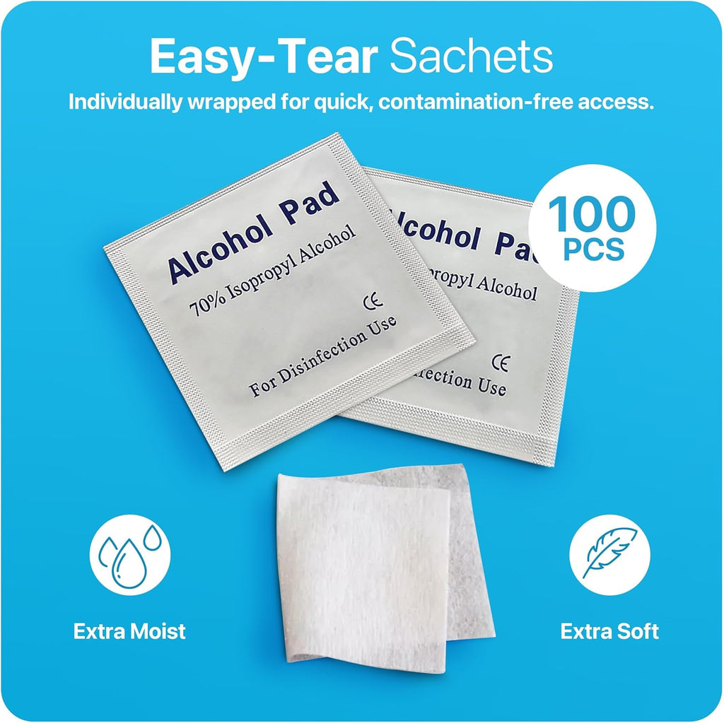 Alcohol Wipes Pads Individually Wrapped Box 100